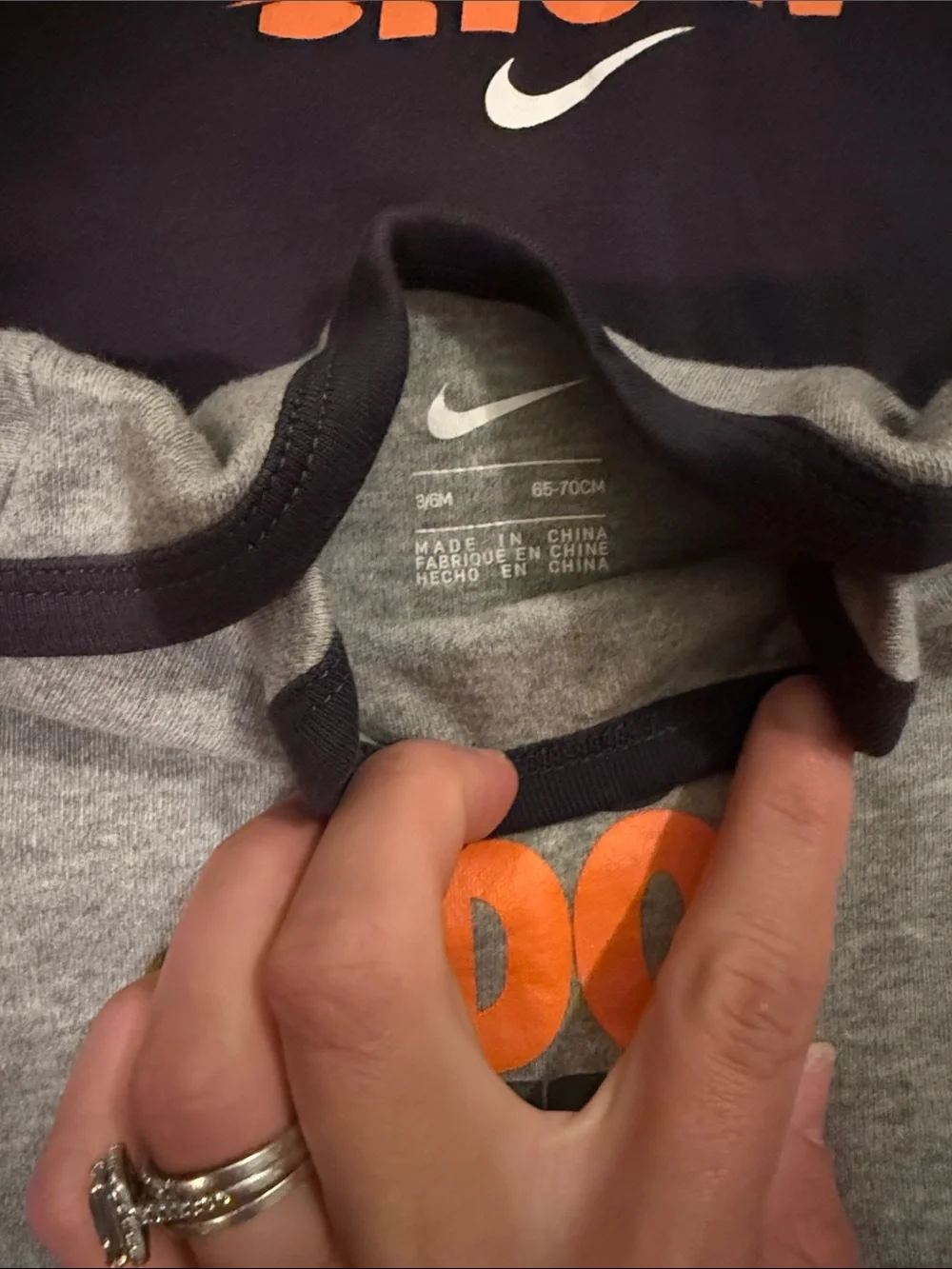 5 piece Nike Baby One-Piece Bodysuits - Orange, Red, Gray, Navy, Black